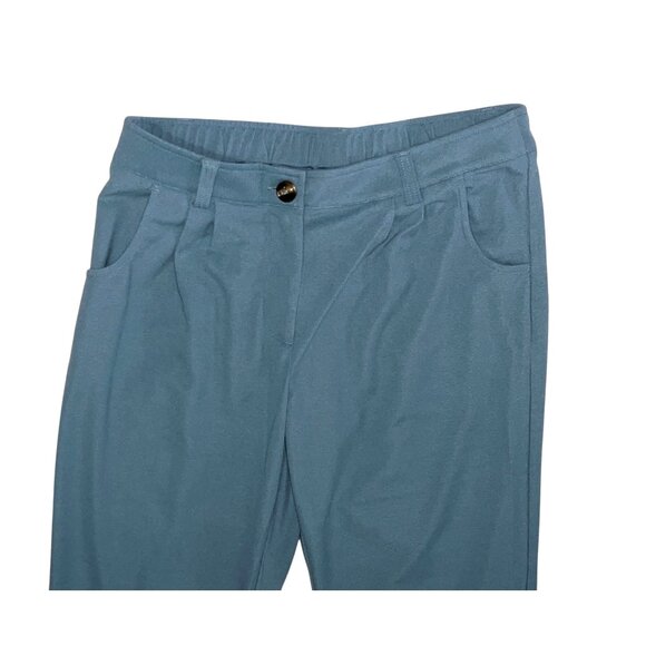 Halara Mid Rise Zipper Pocket Waffle Casual Pants Sz Large Womens Blue - Picture 6 of 11